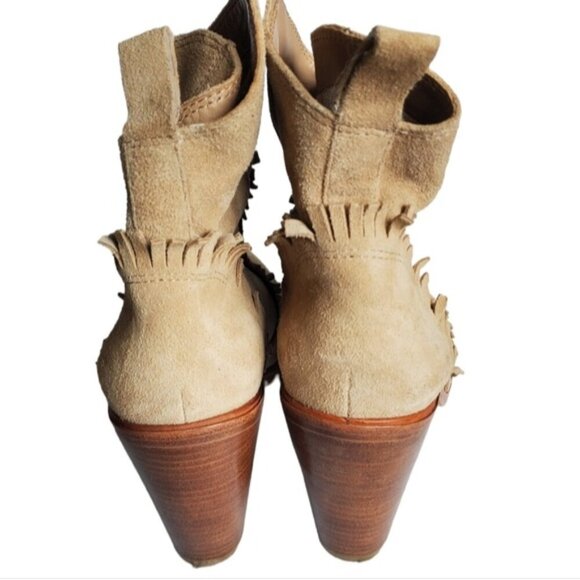Joie Mathilde Suede Fringe Ankle Boots Size 7.5 - Picture 4 of 7